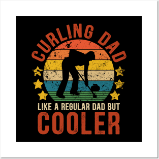 Curling Dad Funny Vintage Curling Father's Day Gift Posters and Art